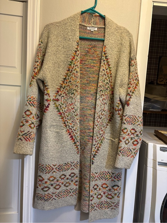Baciano Sweaters - Vintage-Inspired Cream Open-Front Cardigan with Multicolor Fair Isle Accents